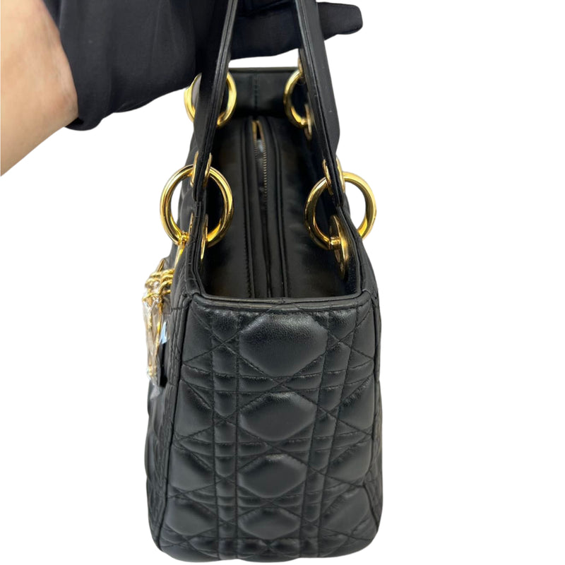Lady Dior Lambskin Medium Black GHW