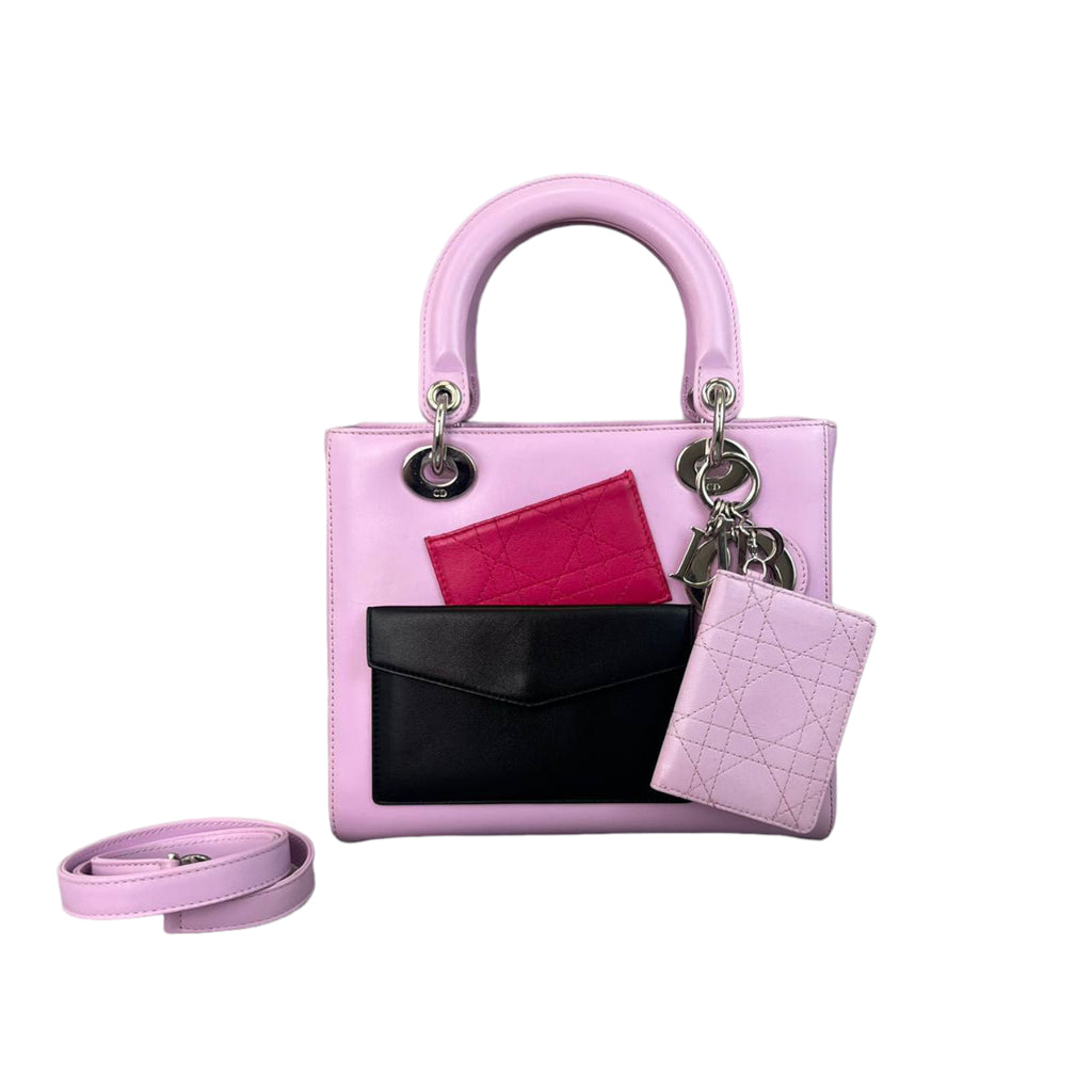 Lady Dior Pockets Medium Lambskin Light Pink GHW