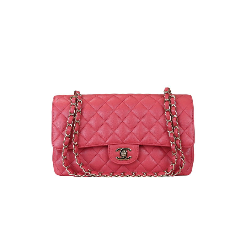 Chanel Dark Red Quilted Caviar Jumbo Classic Double Flap Bag