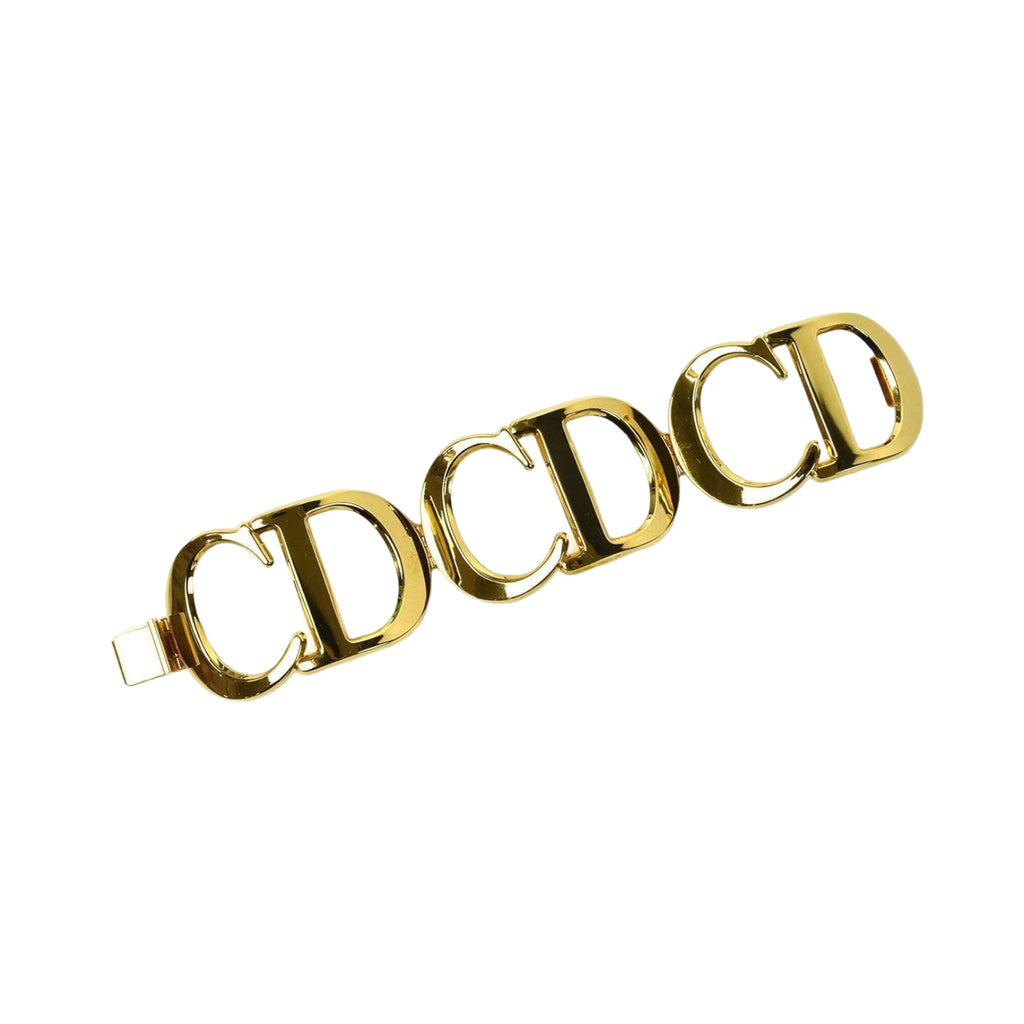 Vintage CD Logo Initial Cuff Gold