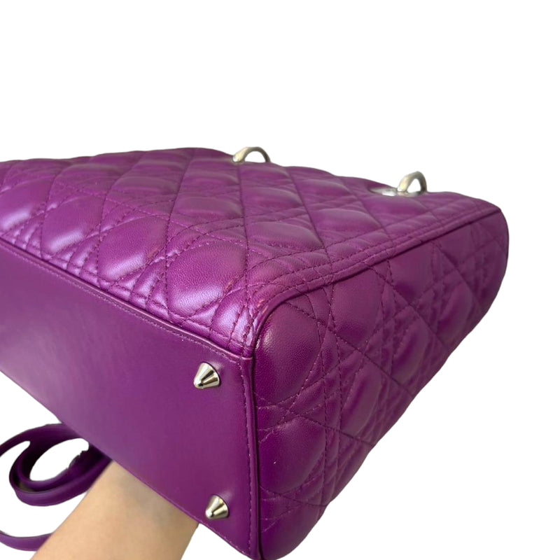 Lady Dior Medium Lambskin Purple SHW