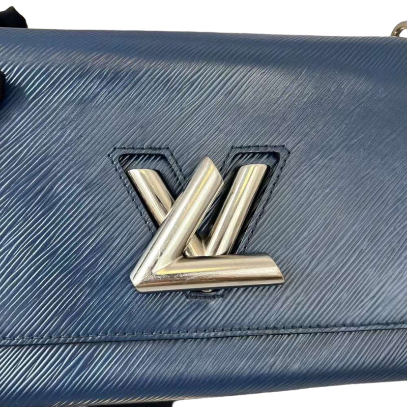 Twist Lock Epi Leather MM Blue SHW