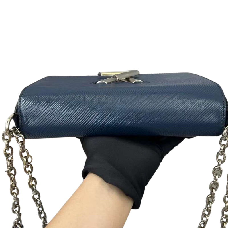 Twist Lock Epi Leather MM Blue SHW