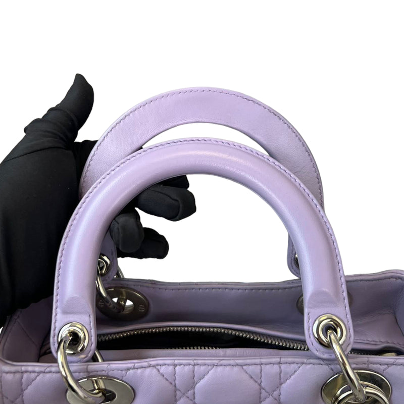 Lady Dior Medium Lambskin Purple SHW