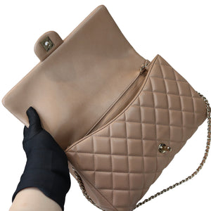 Timeless Clutch in Lambskin Leather Caramel LGHW