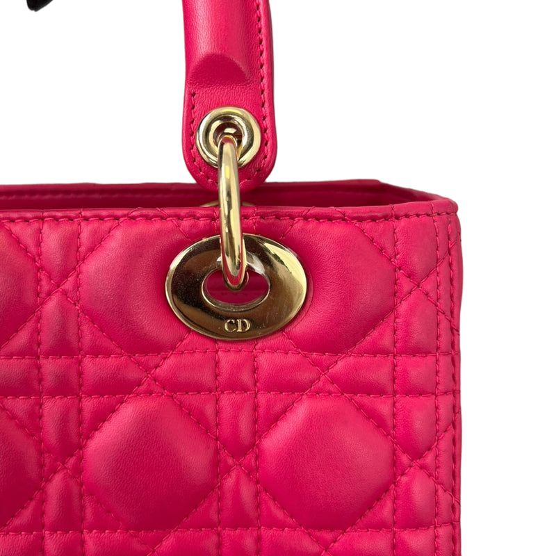 Lady Dior Lambskin Medium Pink GHW