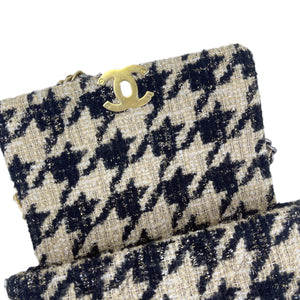 Small 19 Tweed Houndstooth Black Beige MHW