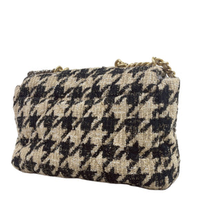 Maxi Chanel 19 Houndstooth Tweed 19K Beige Black