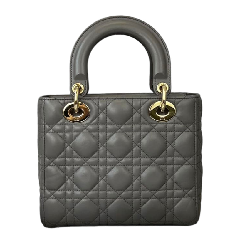 Lady Dior ABC Lambskin Small Grey GHW