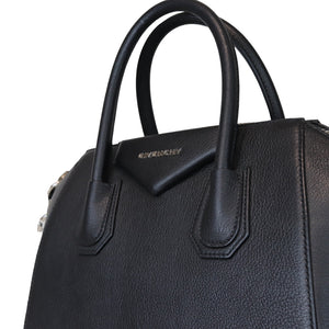 Small Antigona Grained Leather Black SHW