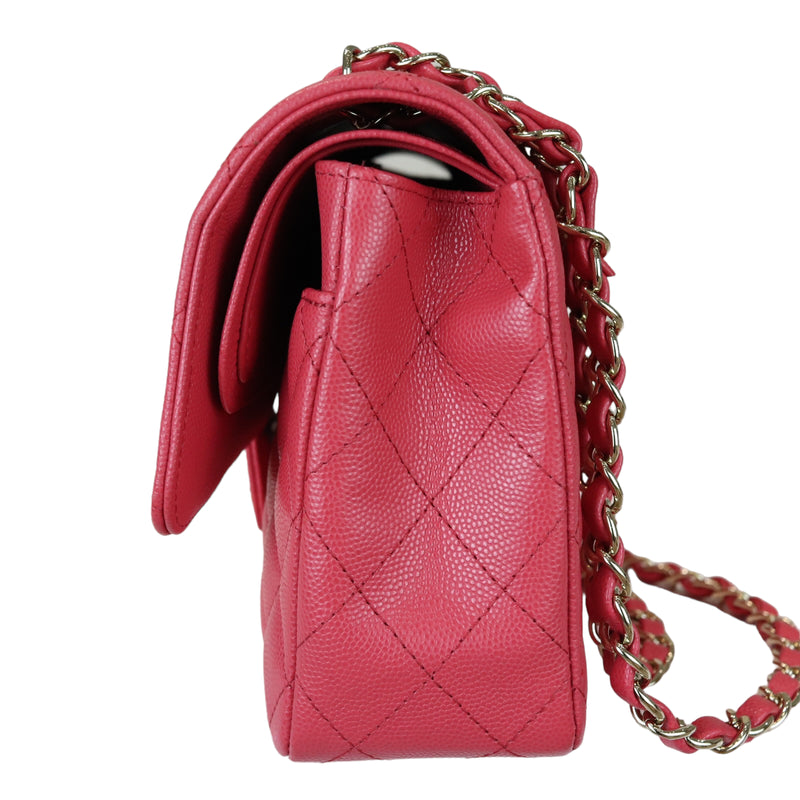Medium Classic Double Flap Caviar Pink GHW