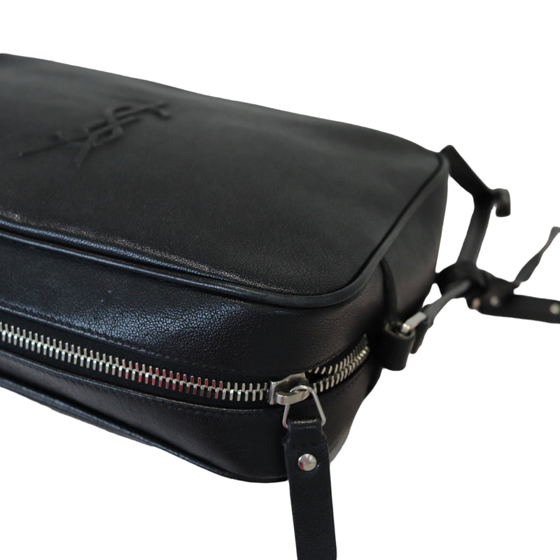 YSL Saint Laurent Mini Lou Camera Crossbody Bag in Dark Beige Grained  Leather GHW