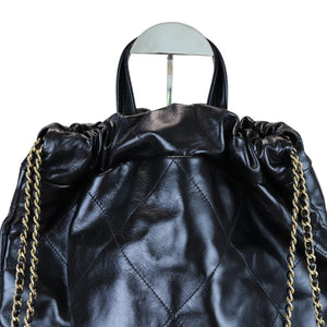 Black Quilted 22 Backpack GHW