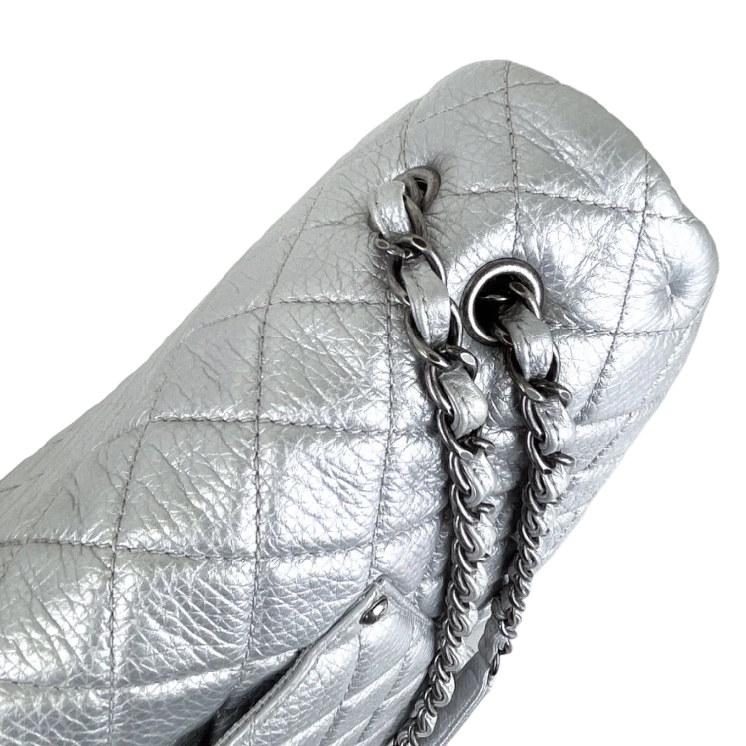 Chanel XXL Airline Flap Calfskin Quilted Silver RHW – Bag Religion