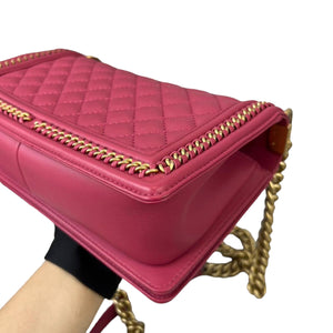 Boy Old Medium Handle Calfskin Pink GHW
