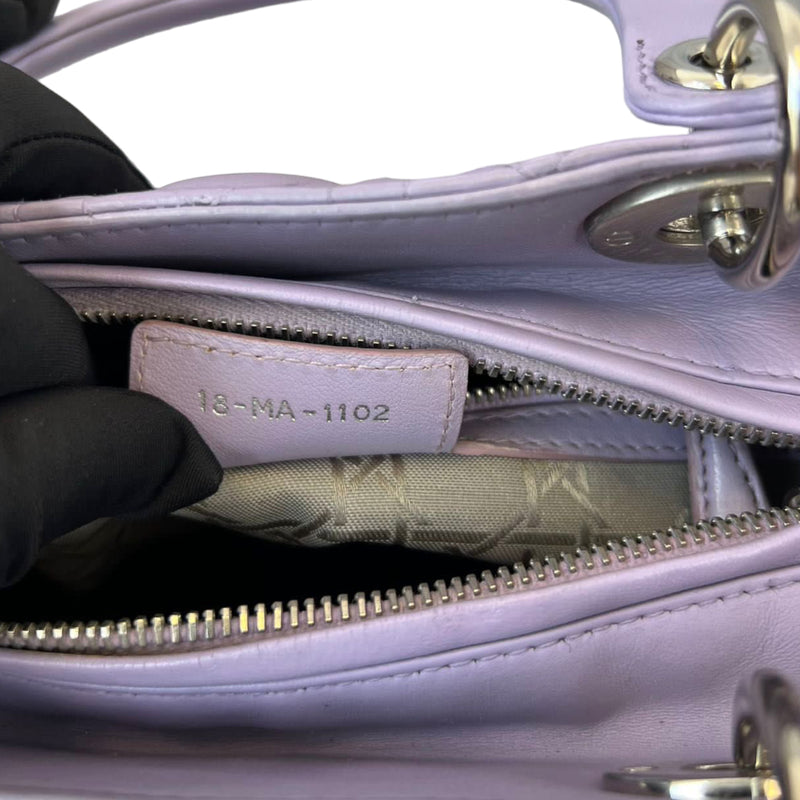 Lady Dior Medium Lambskin Purple SHW