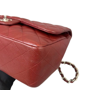 Classic Double Flap Jumbo Caviar Red SHW