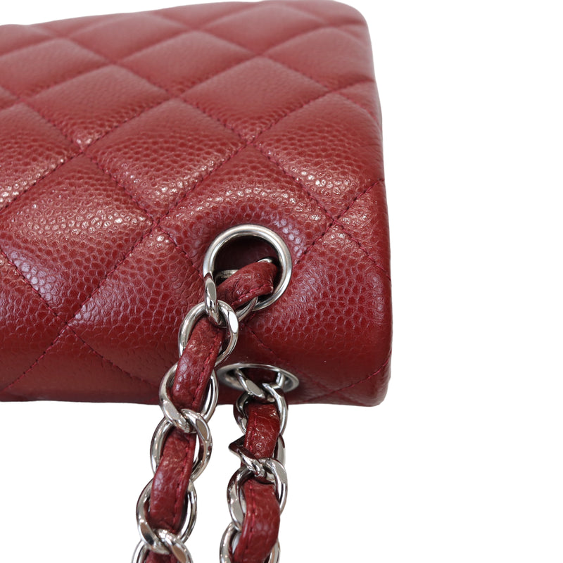 Classic Double Flap Jumbo Caviar Red SHW