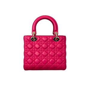 Lady Dior Lambskin Medium Pink GHW