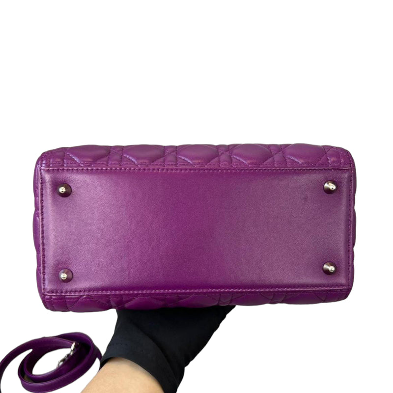 Lady Dior Medium Lambskin Purple SHW