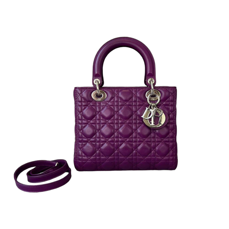 Lady Dior Medium Lambskin Purple SHW