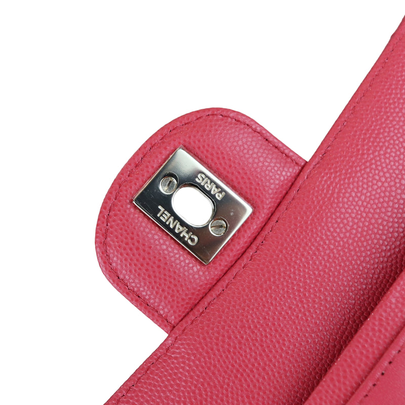Medium Classic Double Flap Caviar Pink GHW