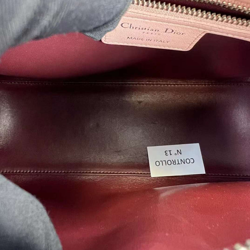 Medium Tri-Color Lady Dior Pink Grey Burgundy SHW