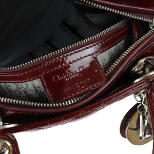 Lady Dior Medium Patent Burgundy SHW