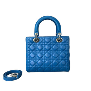 Lady Dior Medium Blue Lambskin SHW