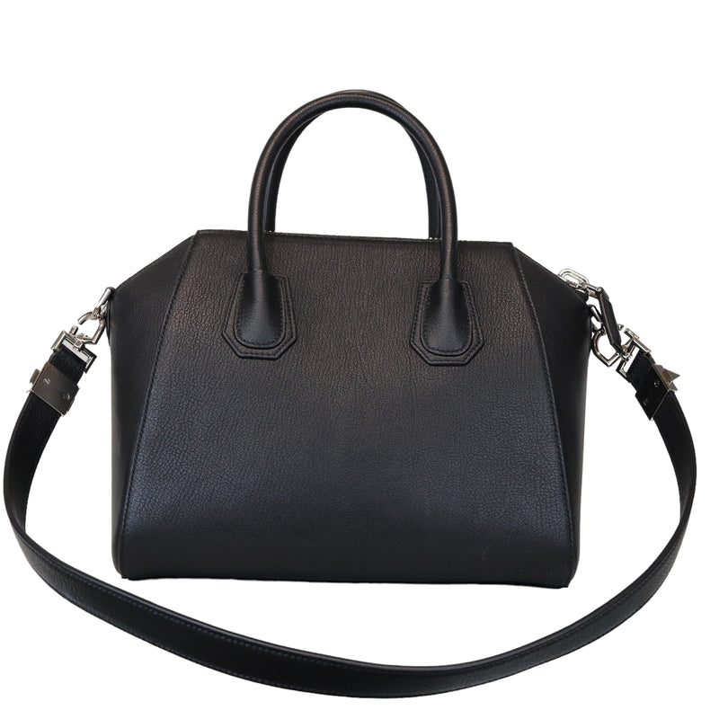 Small Antigona Grained Leather Black SHW