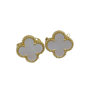 Vintage Alhambra earrings Mother of Pearl 18K Gold