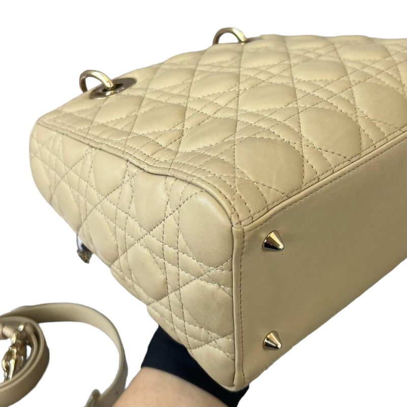 Christian Dior Lady Dior Medium Bag Corda Beige Cannage Lambskin