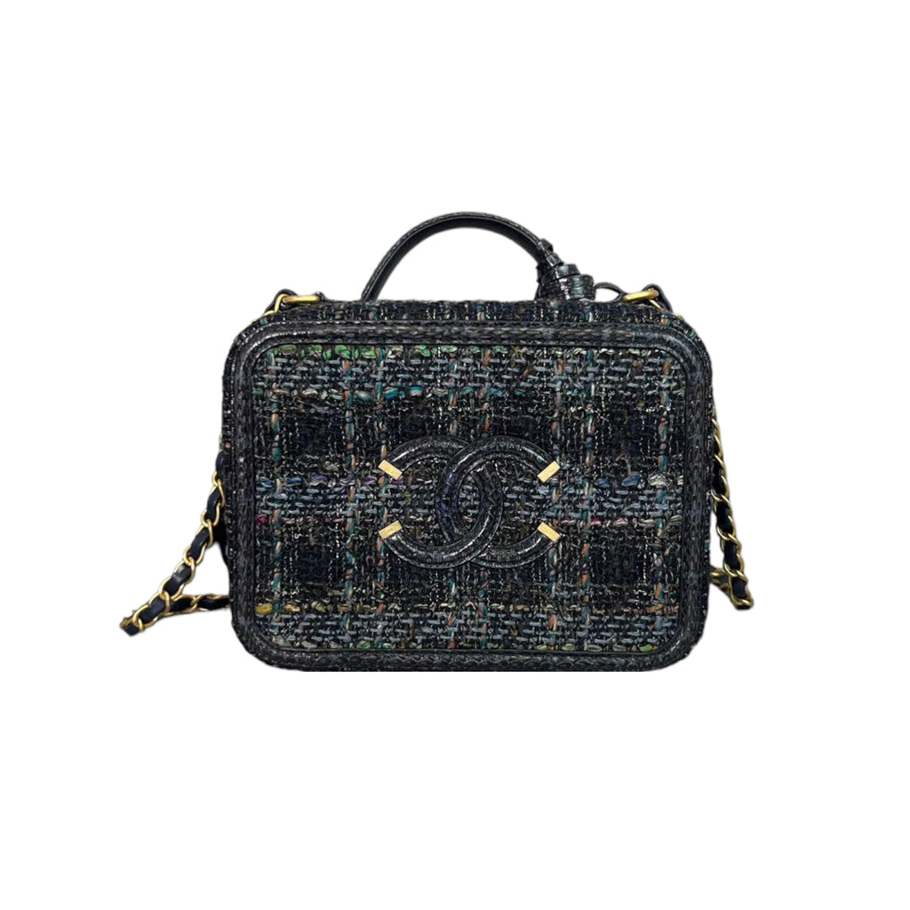 Medium CC Filigree Tweed Python Blue GHW