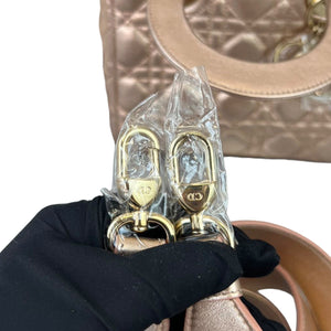 Cannage Lambskin Small Lady Dior Rose Gold GHW