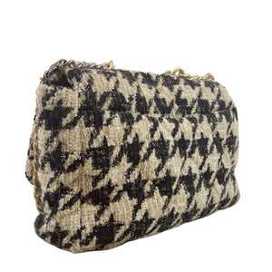 Maxi Chanel 19 Houndstooth Tweed 19K Beige Black