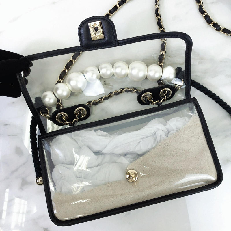 Chanel Medium Clear PVC Sand By the Sea Flap