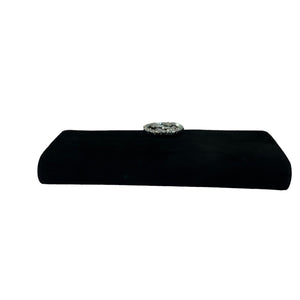 Broadway Suede Clutch Black SHW