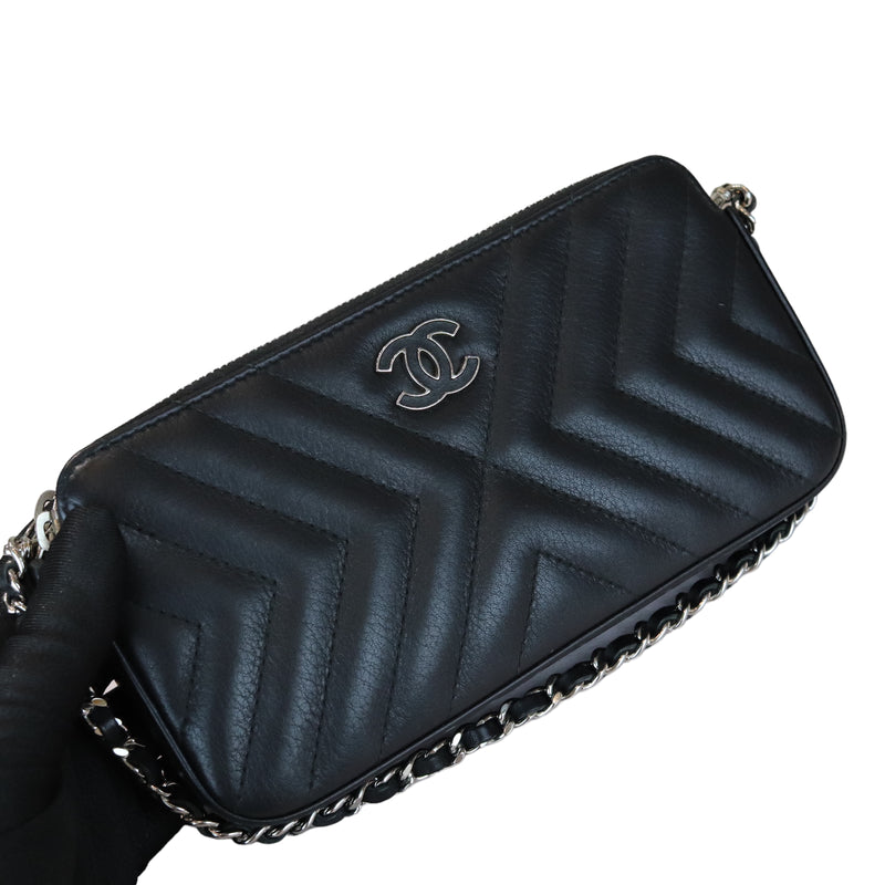 Double Zip WOC Chevron Black SHW