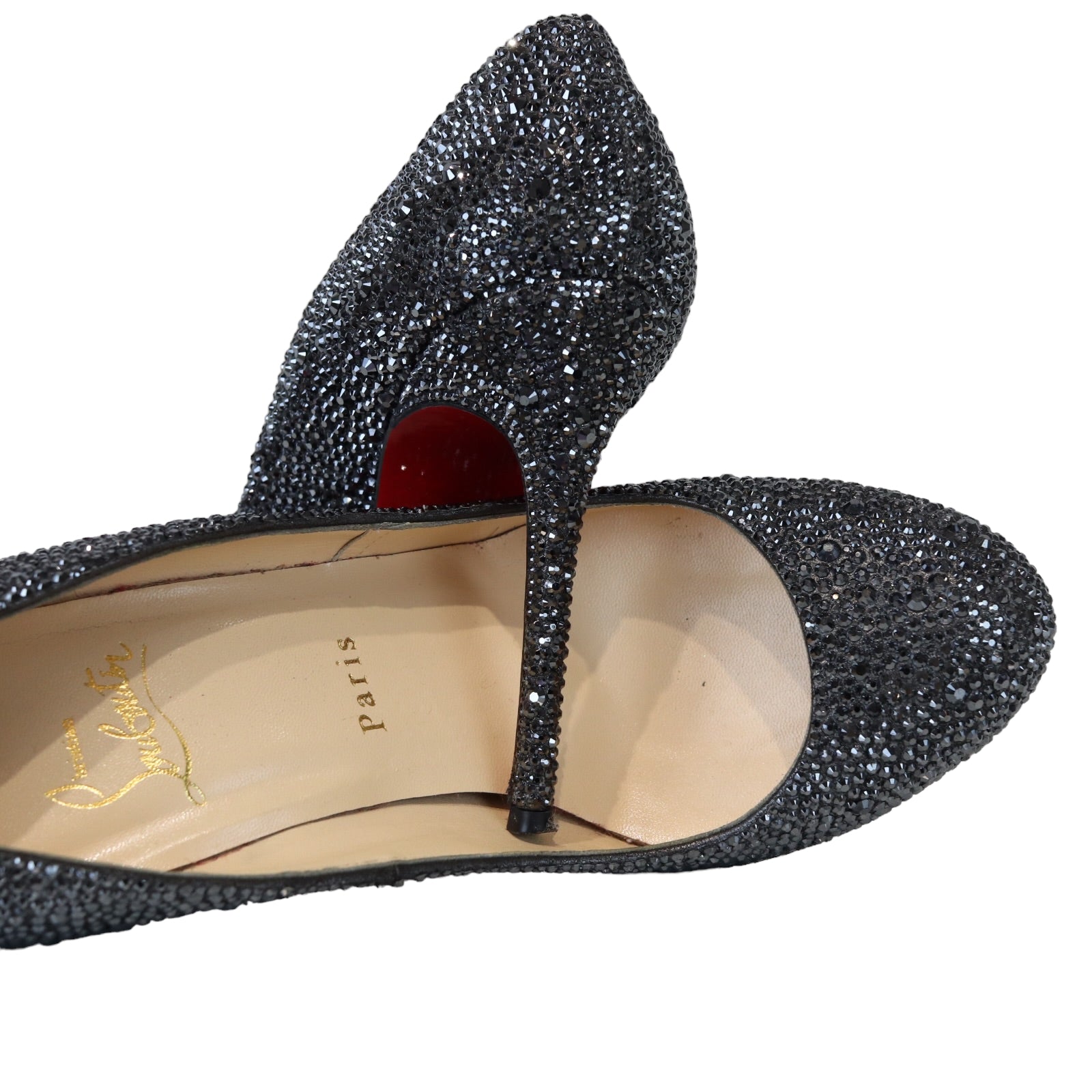 CHRISTIAN LOUBOUTIN Patinana Strass Sandals 37.5 Nude – Bag