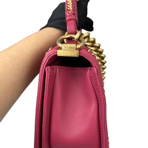 Boy Old Medium Handle Calfskin Pink GHW