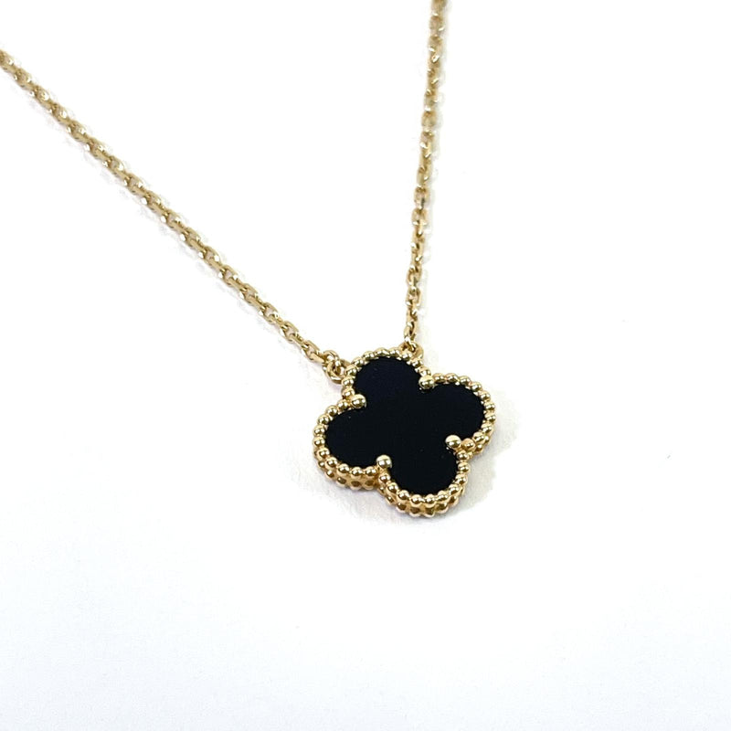 Vintage 18K Alhambra Necklace Black Onyx