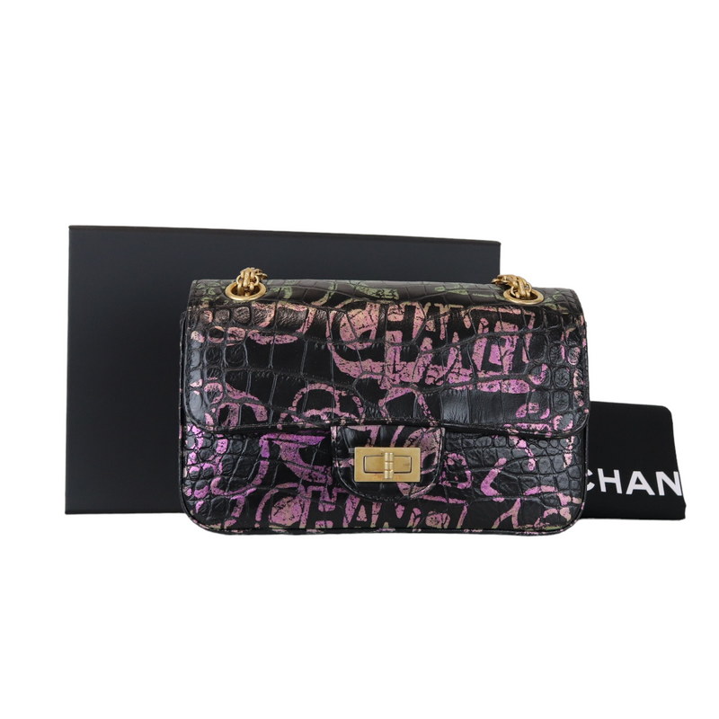 CHANEL Aged Calfskin Quilted 2.55 Reissue Mini Flap Beige 398203