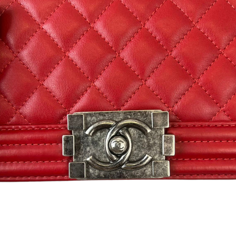 Small Boy Lambskin Red GHW