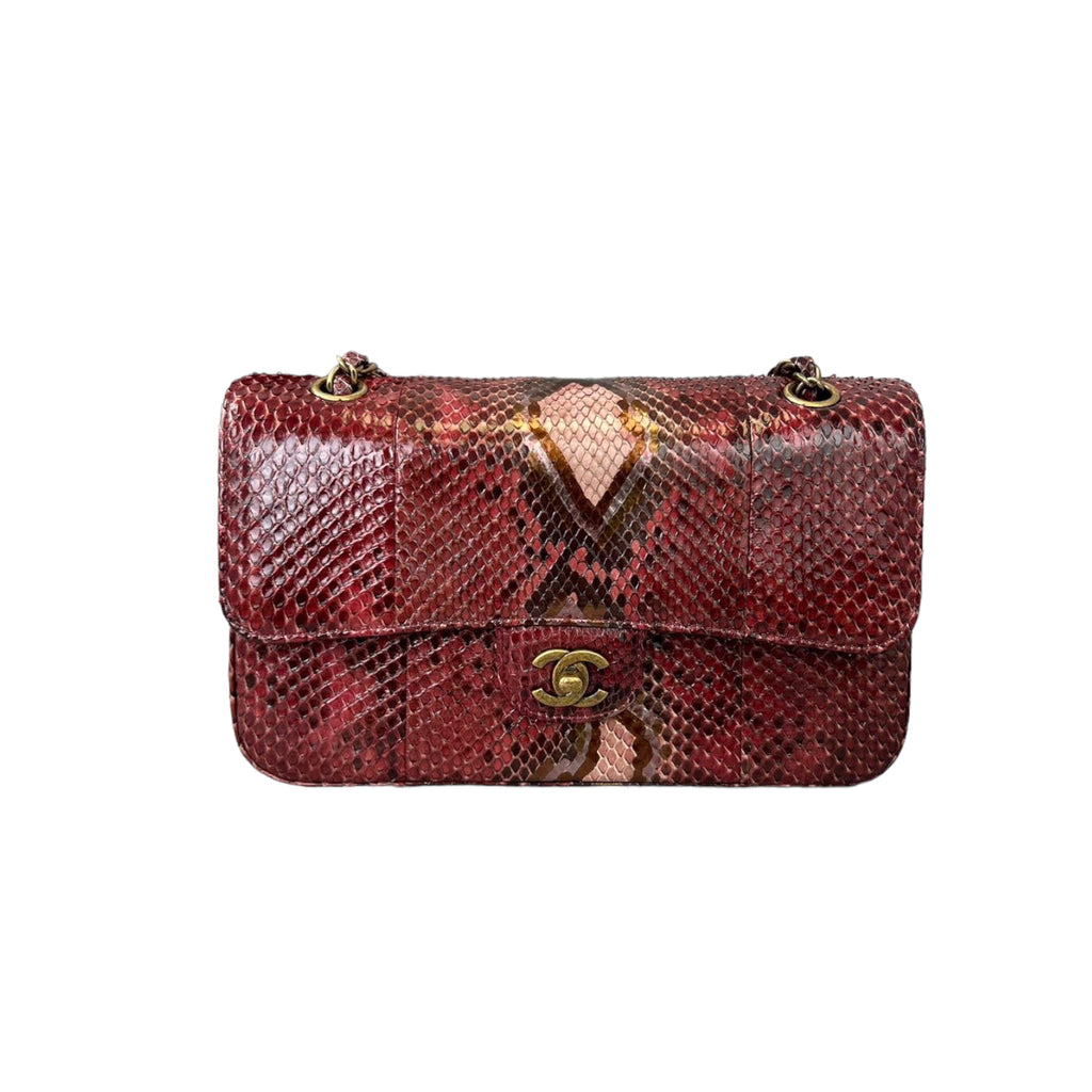 Classic Flap Medium Python Red GHW