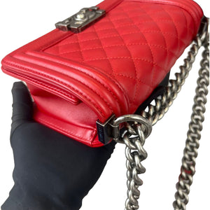 Small Boy Lambskin Red GHW