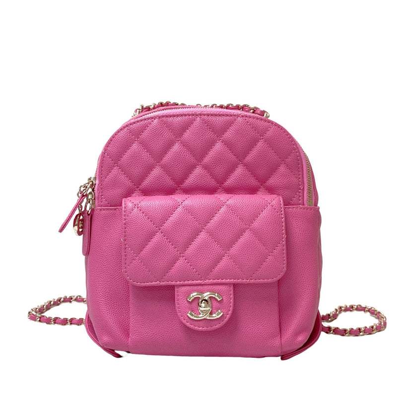 Small CC Day Backpack Caviar Pink GHW