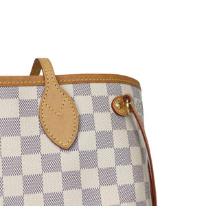Neverfull PM Damier Azure Canvas White GHW