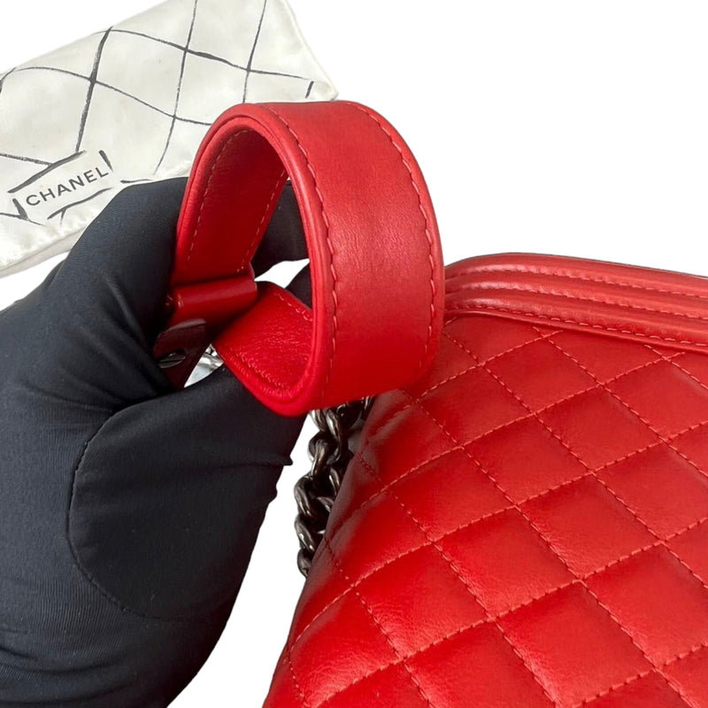 Small Boy Lambskin Red GHW