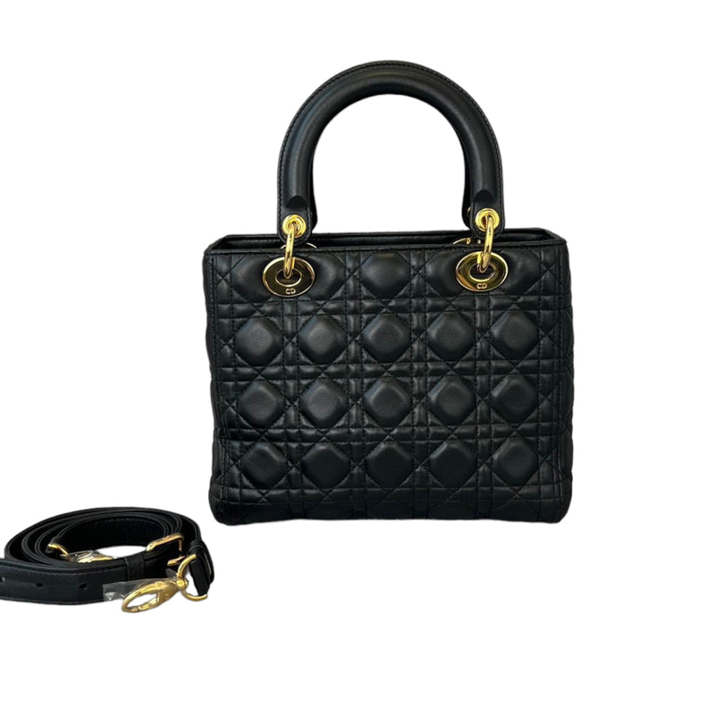 Lady Dior Lambskin Medium Black GHW
