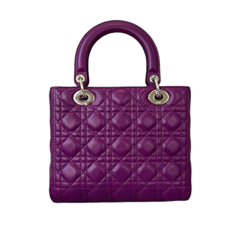 Lady Dior Medium Lambskin Purple SHW